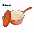 Длинная ручка Эмалевое покрытие Литой чугун 1.5 Quart Saucepan